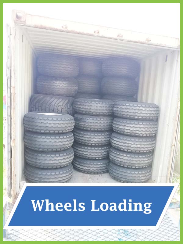 container loading wheels loading
